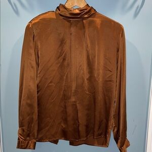 Jones New York Brown Satin Top